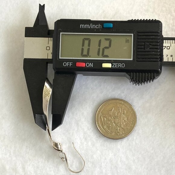 Sterling Silver 925 Mexico HOB 2.36" Modernist Twisted Elongated Hoop Earrings - Picture 16 of 16